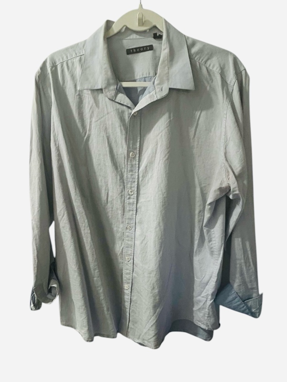 Theory Light Blue Button Down Lightweight Casual Shirt